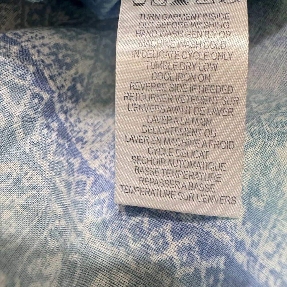 Hale Bob Maxi Dress Womens Small Blue Green Tiered Cotton Tie Strap 21UN6200 - Picture 7 of 8